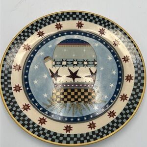 Williraye Studios Mitten Blue and Cream Collector Plate
